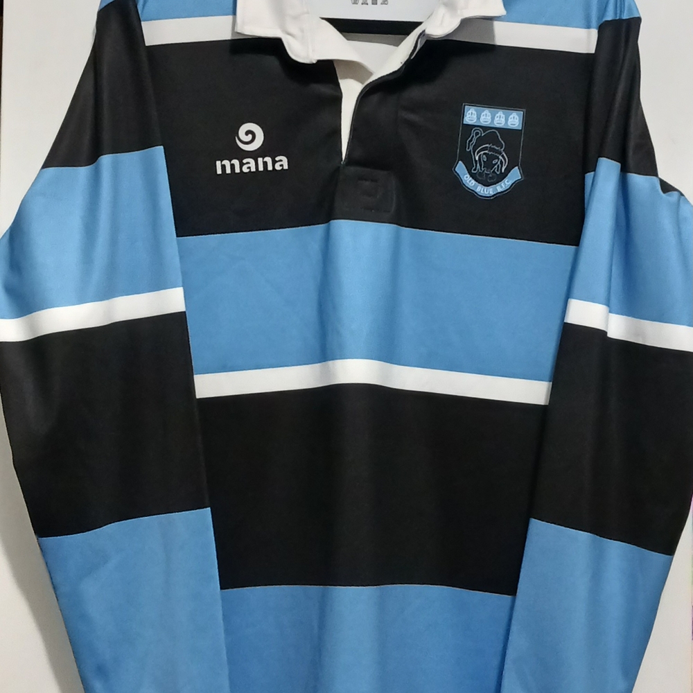 Blue and Black Striped Men's Jersey